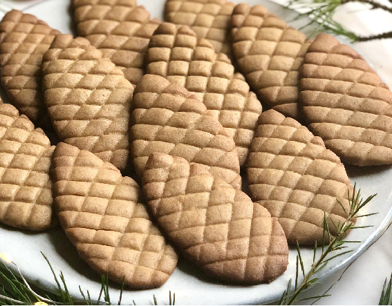 Snow-Dusted Pinecone Christmas Cookies